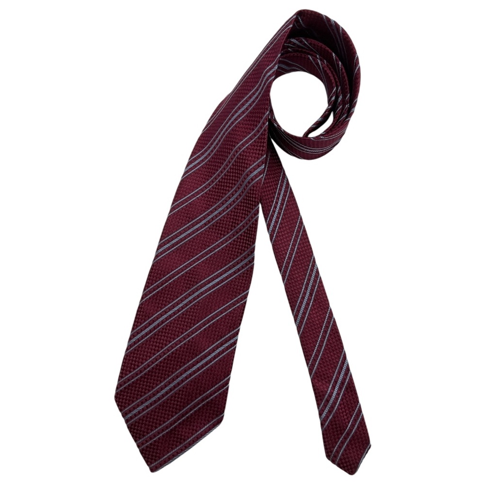 CERRUTI 1881 Burgundy Striped Silk LUXURY Tie FRANCE